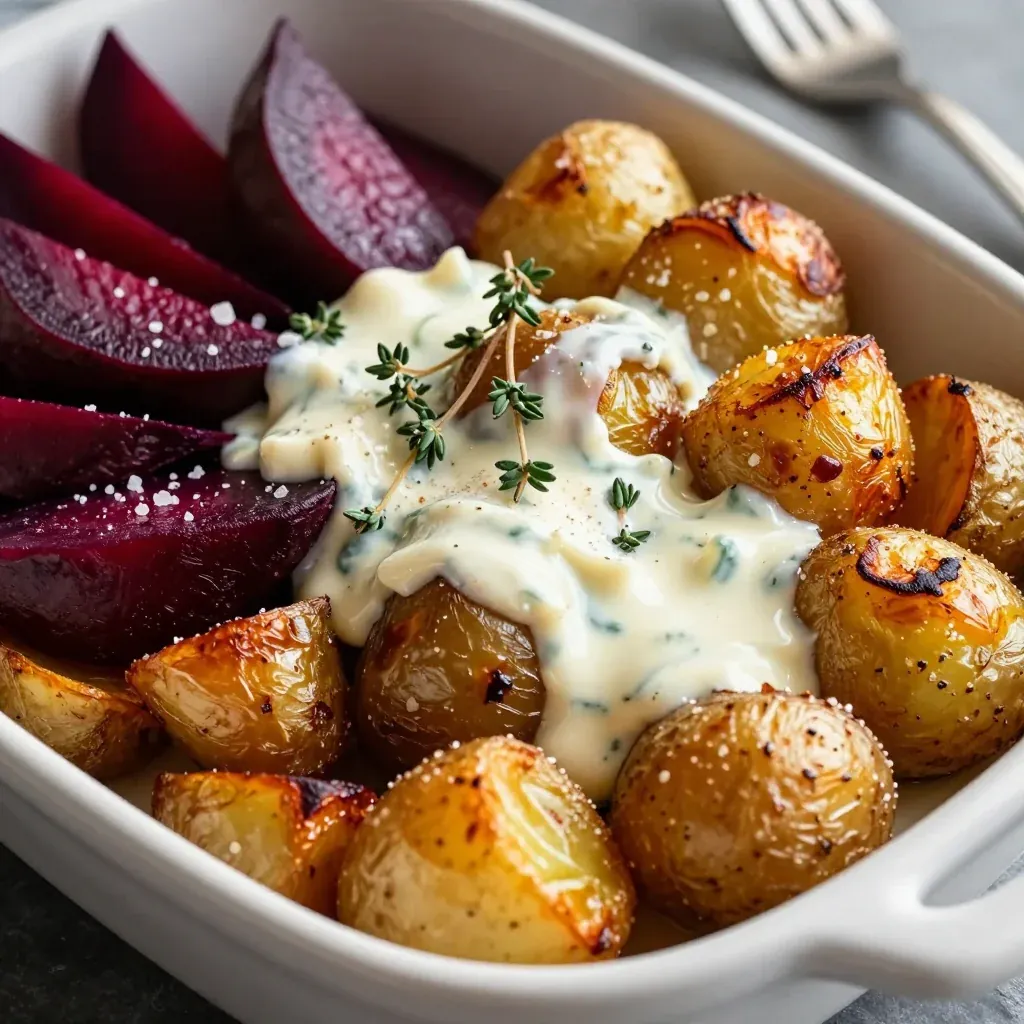 creamy garlic roasted potato and beet medley for cozy family suppers