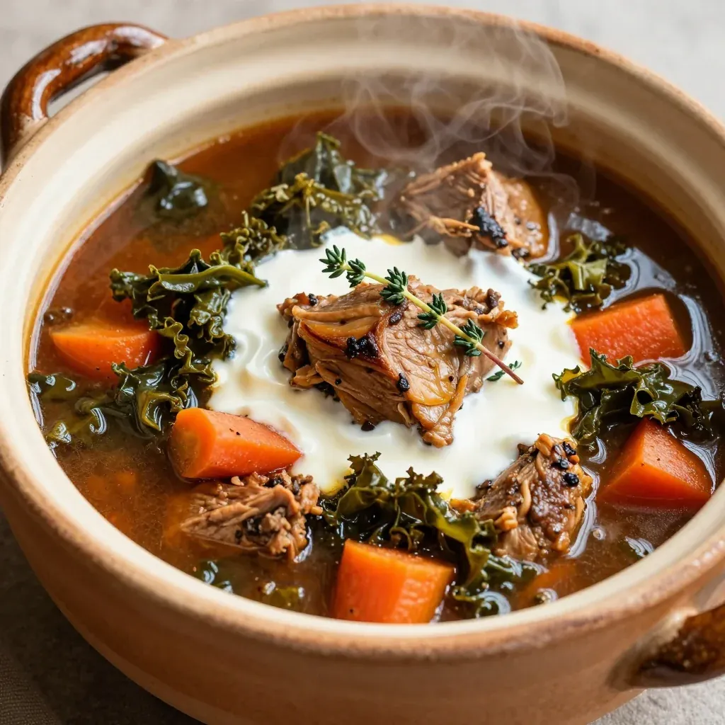 healthy slow cooker turkey and kale stew for budget winter dinners