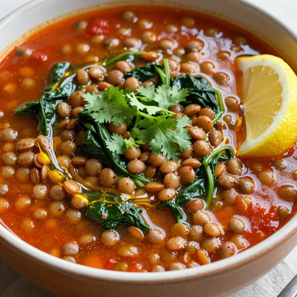high protein lentil and spinach stew for january meal prep