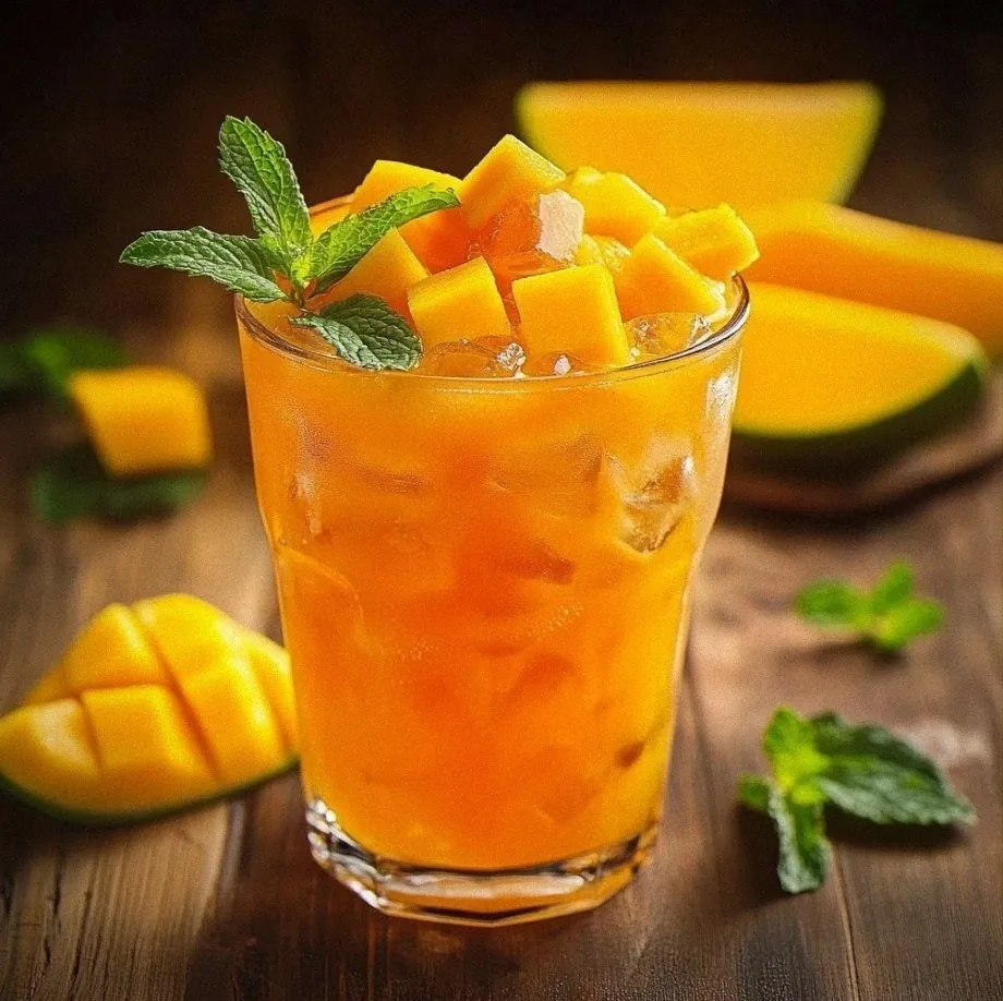 Homemade Mango Iced Tea