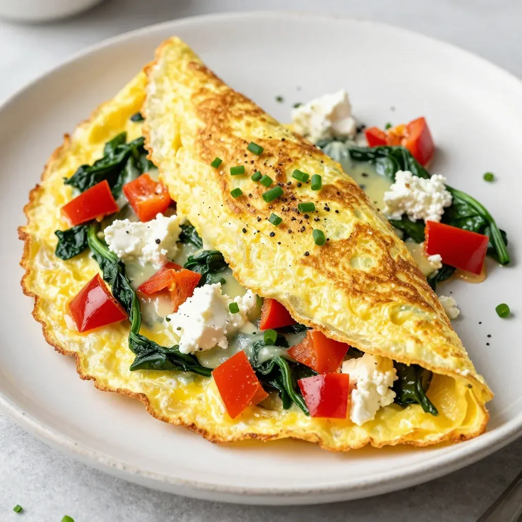 Easy Veggie Loaded Omelet for New Year Breakfast