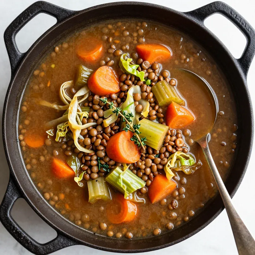 warm onepot lentil and cabbage soup for budgetfriendly january meals