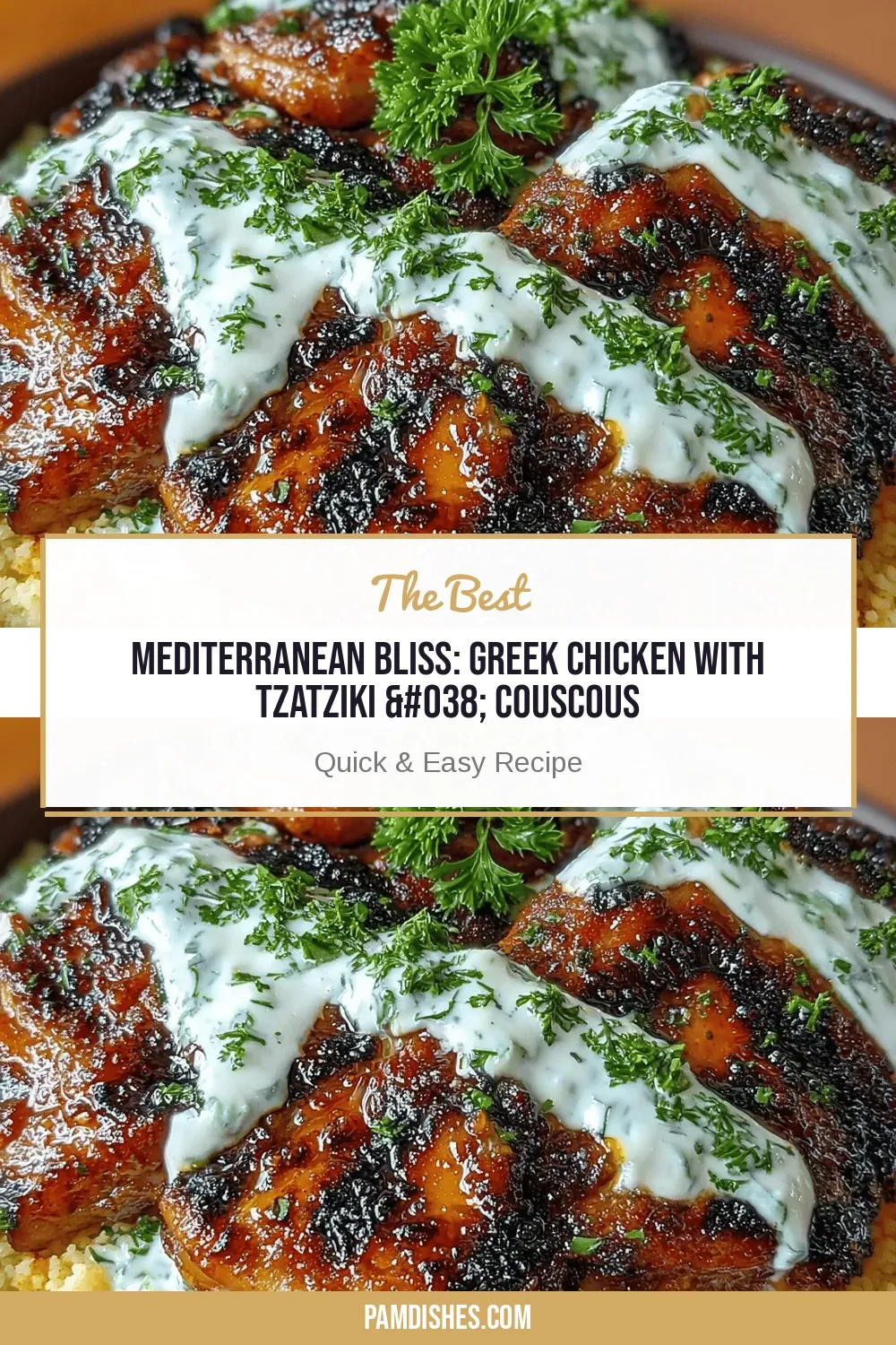 Mediterranean Bliss: Greek Chicken with Tzatziki & Couscous