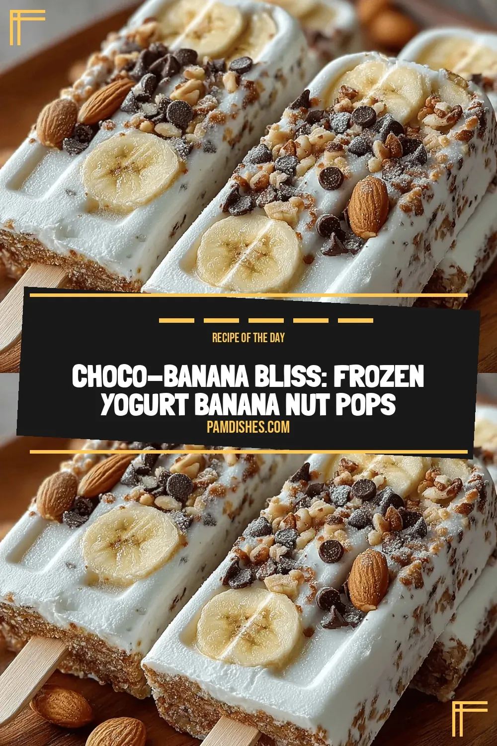 Choco-Banana Bliss: Frozen Yogurt Banana Nut Pops
