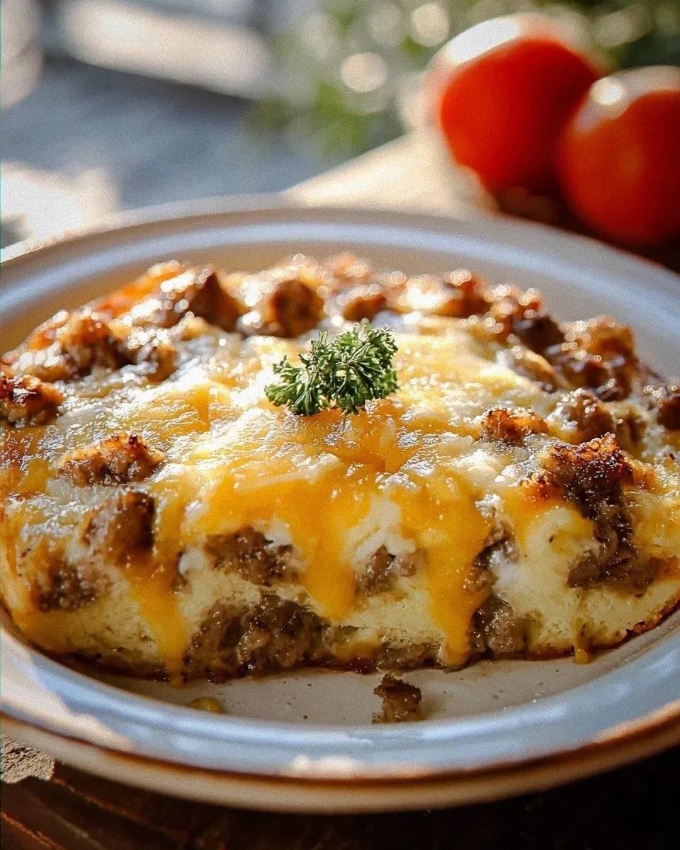 Delicious Overnight Beef Sausage Pancake Breakfast Casserole
