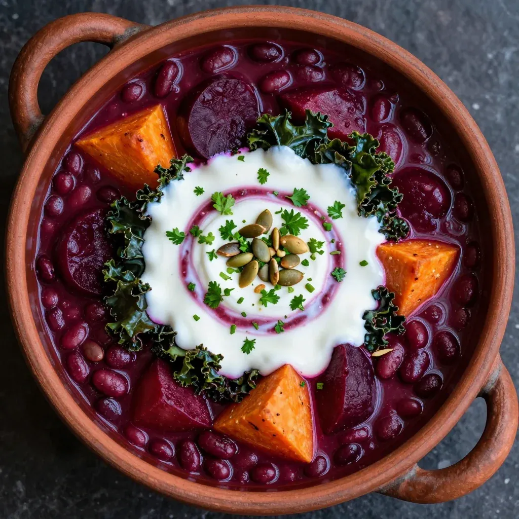 cozy slow cooker lentil and beet stew for cold january nights