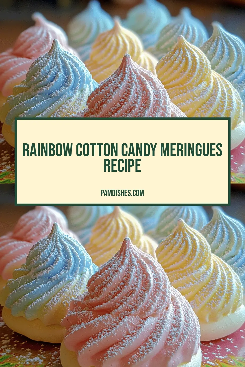 Rainbow Cotton Candy Meringues Recipe