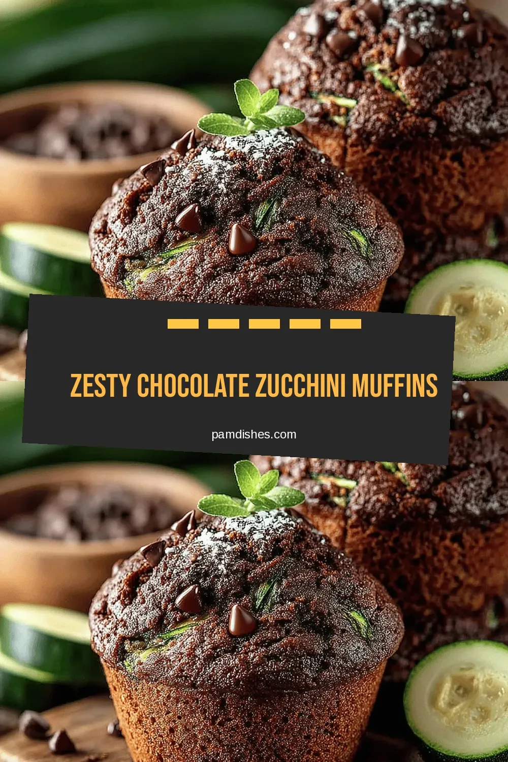 Zesty Chocolate Zucchini Muffins