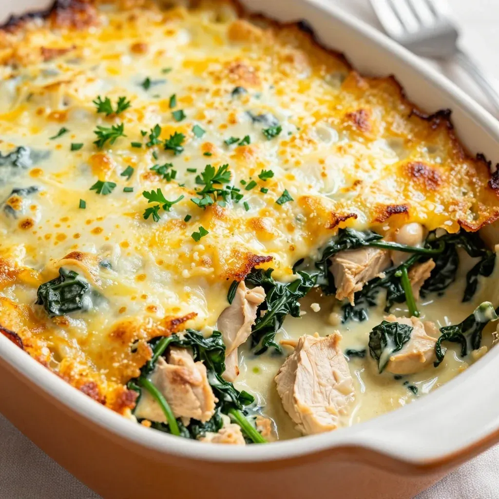 healthy one pot chicken and spinach casserole for clean eating january dinners