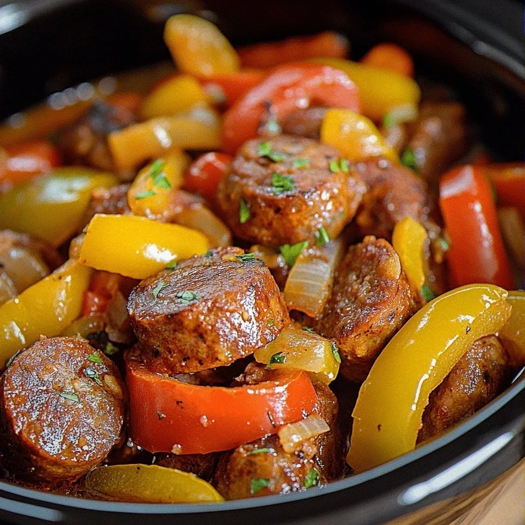Crock Pot Sausage and Peppers