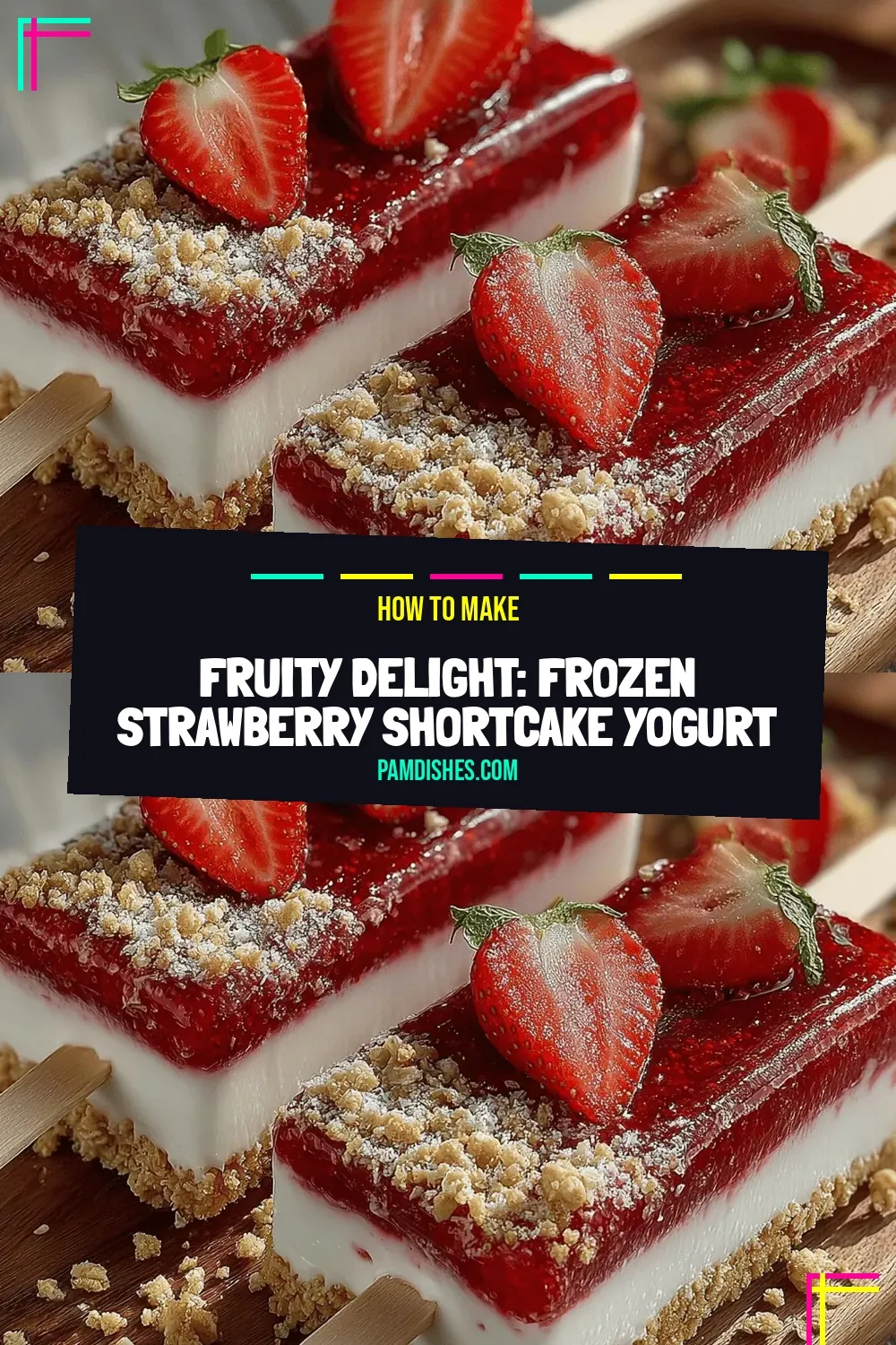 Fruity Delight: Frozen Strawberry Shortcake Yogurt Pops