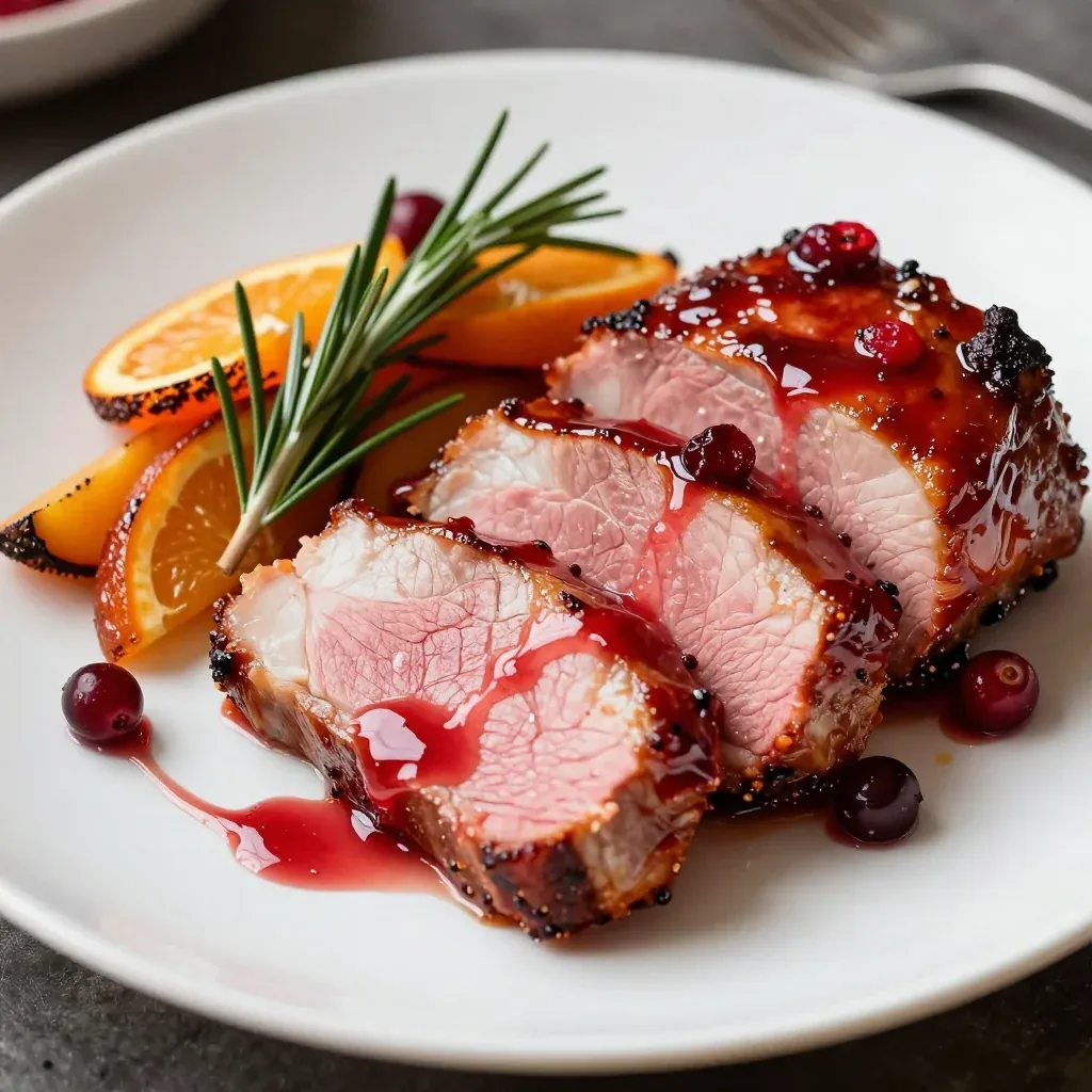 cranberry and citrus glazed pork tenderloin for holiday dinner