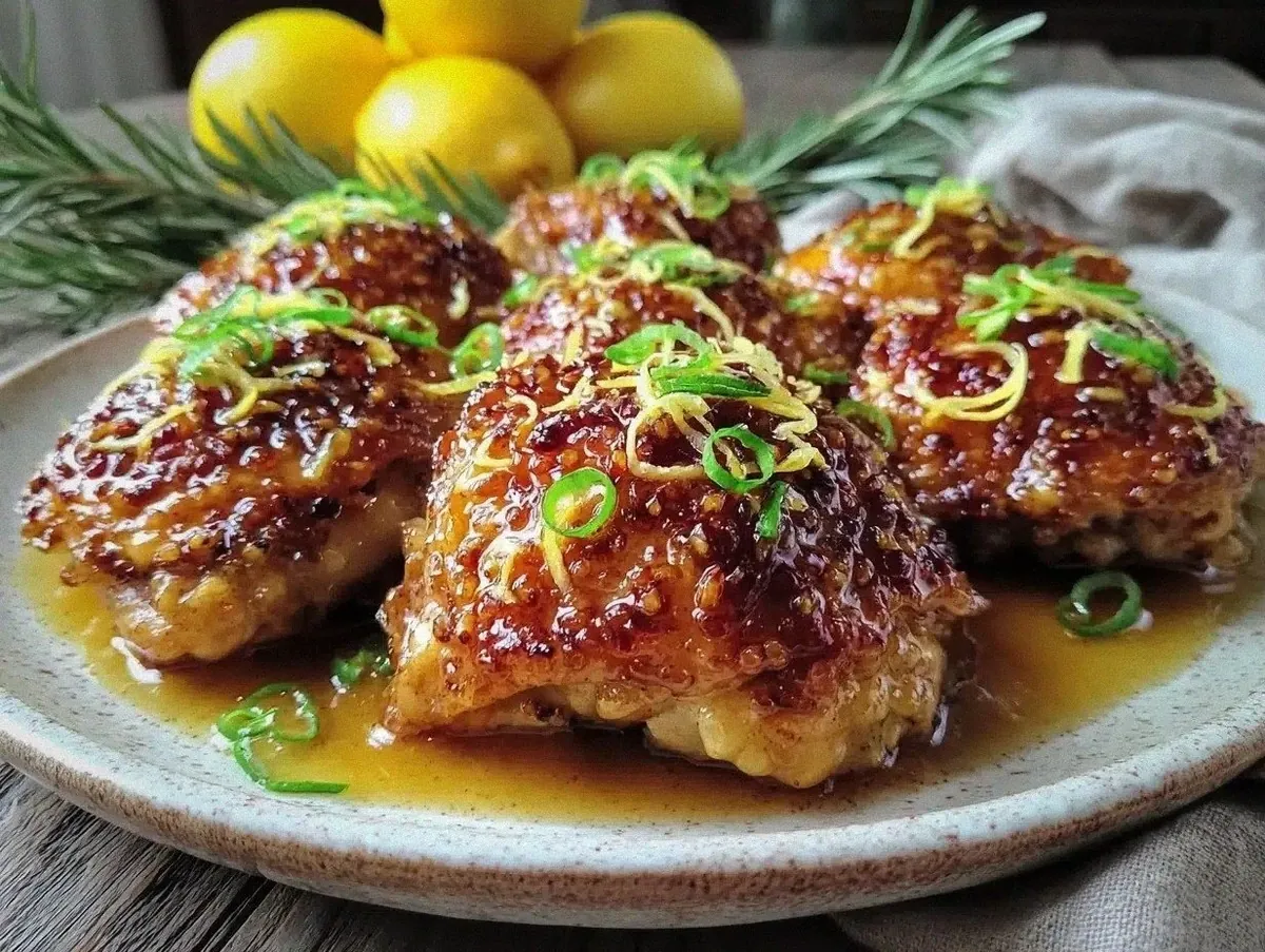 Crispy Honey Lemon Chicken Thighs Recipe – Easy Tangy Glaze Dinner