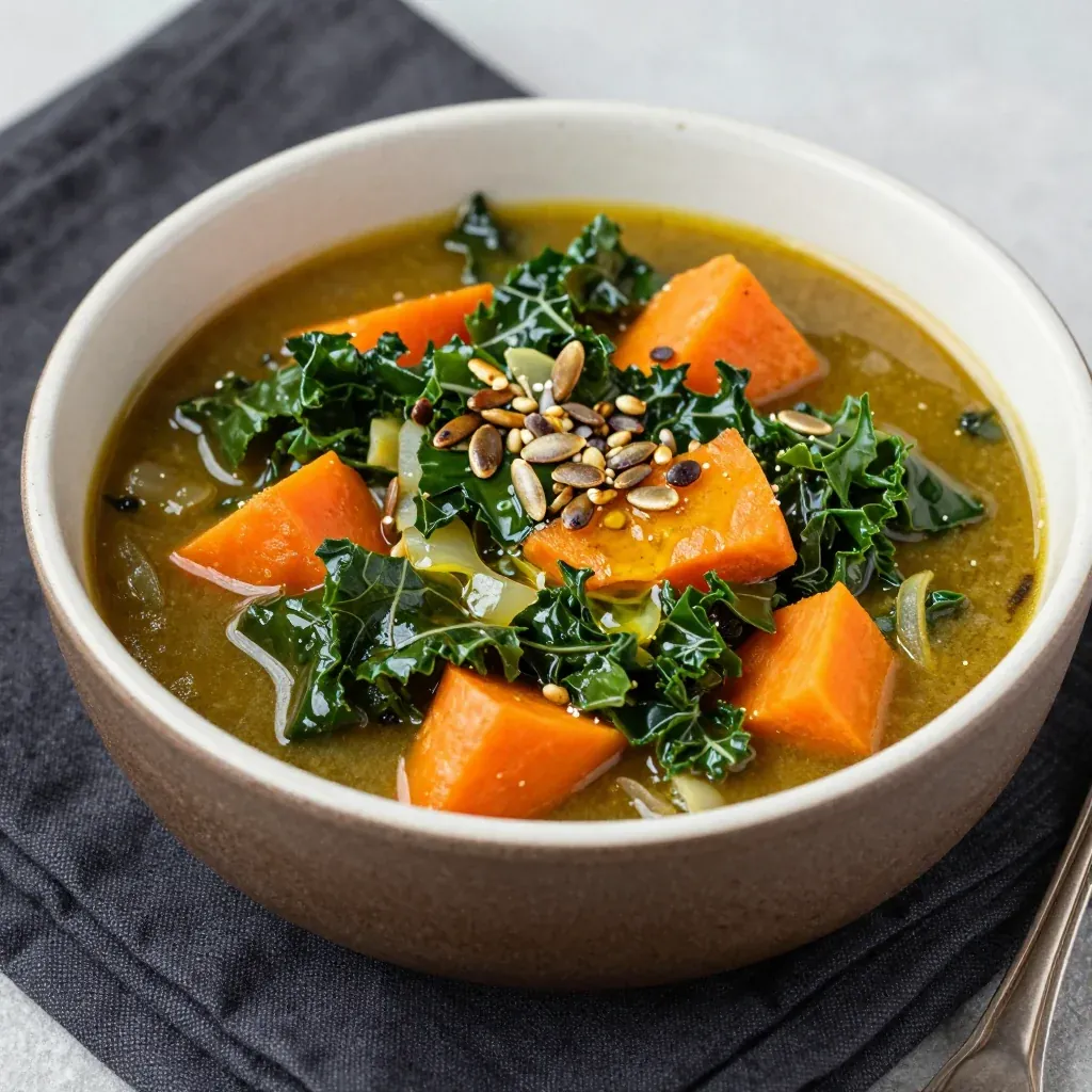 budgetfriendly onepot kale and sweet potato stew for weeknights