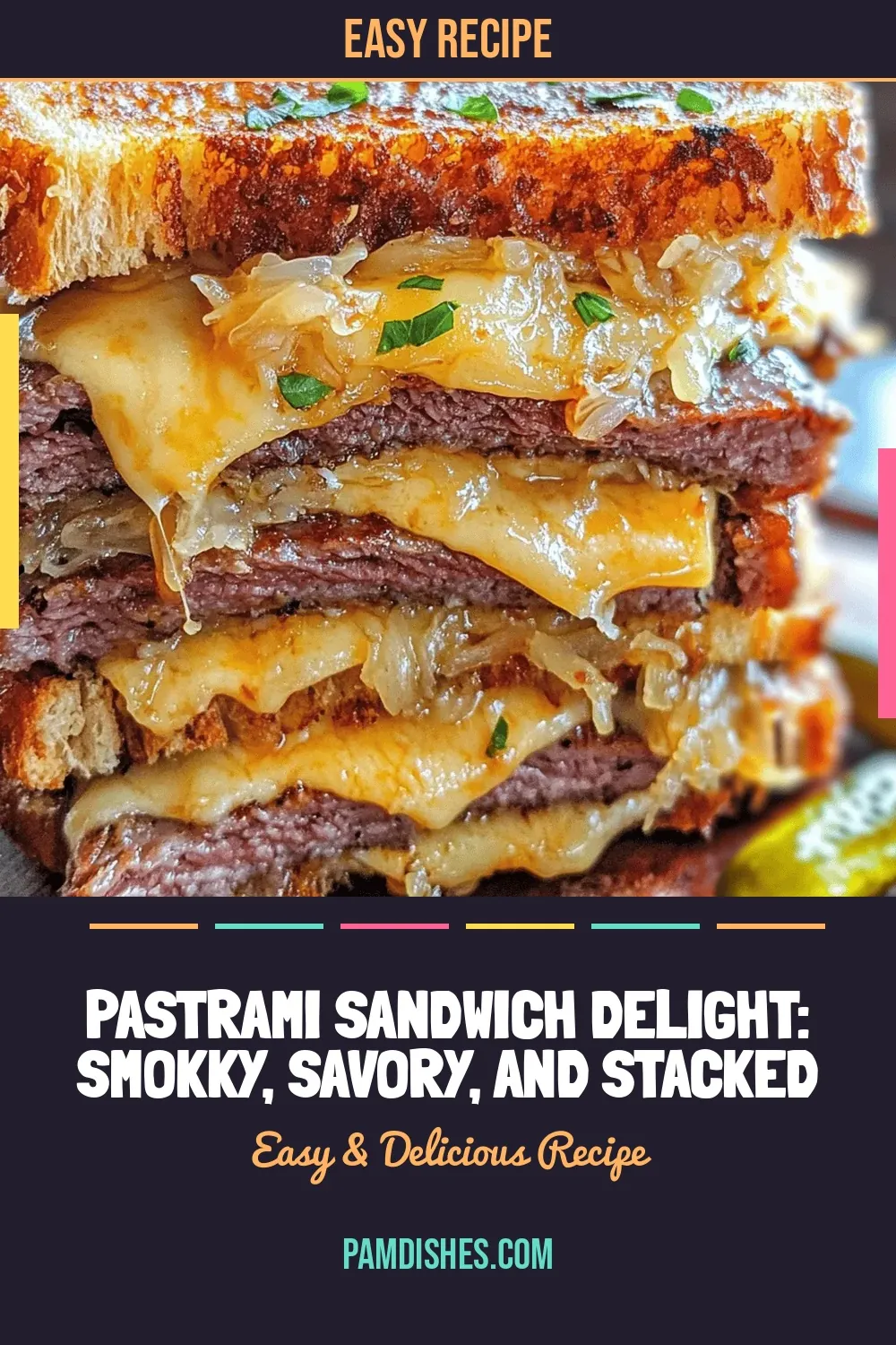 Pastrami Sandwich Delight: Smokky, Savory, and Stacked with Flavor