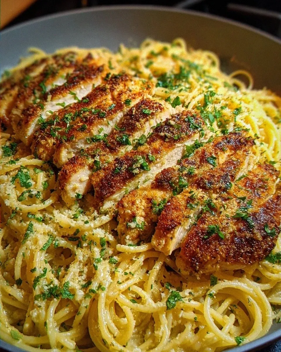 Garlic Parmesan Chicken Spaghetti
