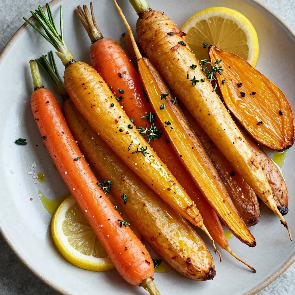 crispy lemon herb roasted root vegetables for winter family suppers