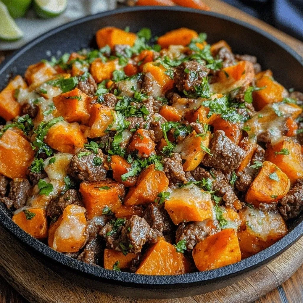 Easy Southwest Beef and Sweet Potato Skillet Recipe