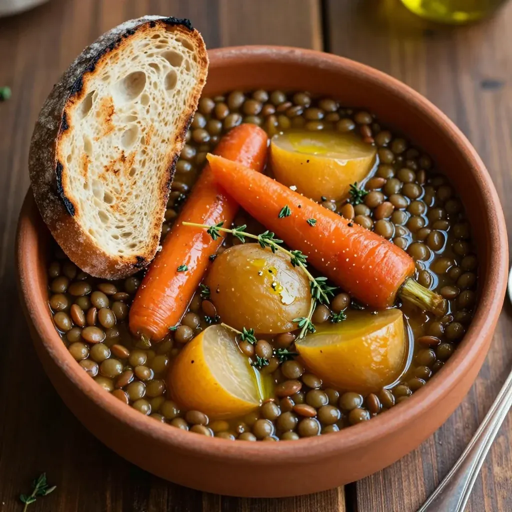 onepot lentil and roasted root vegetable stew for easy budget dinners