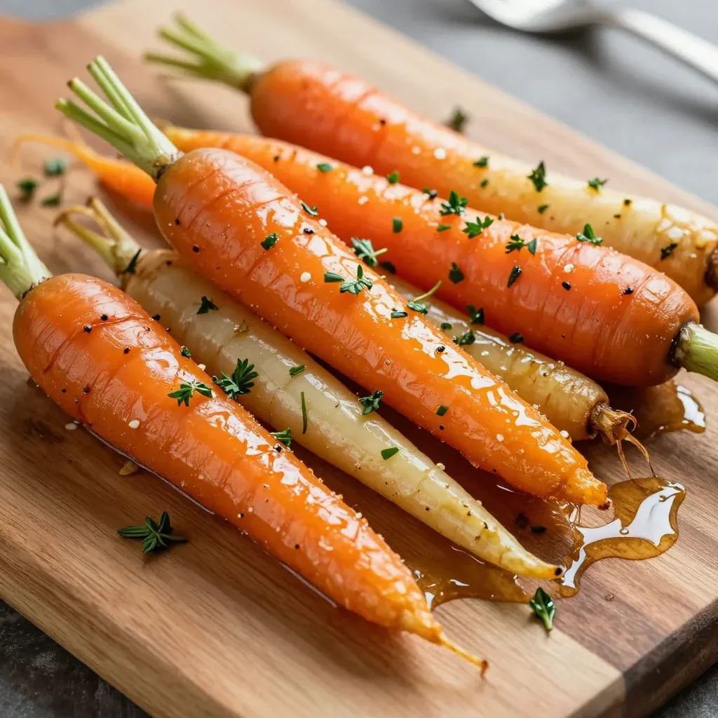 roasted carrots and parsnips with garlic herb dressing for clean eating
