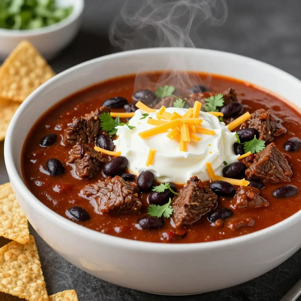 Slow Cooker Beef and Black Bean Chili for Game Day