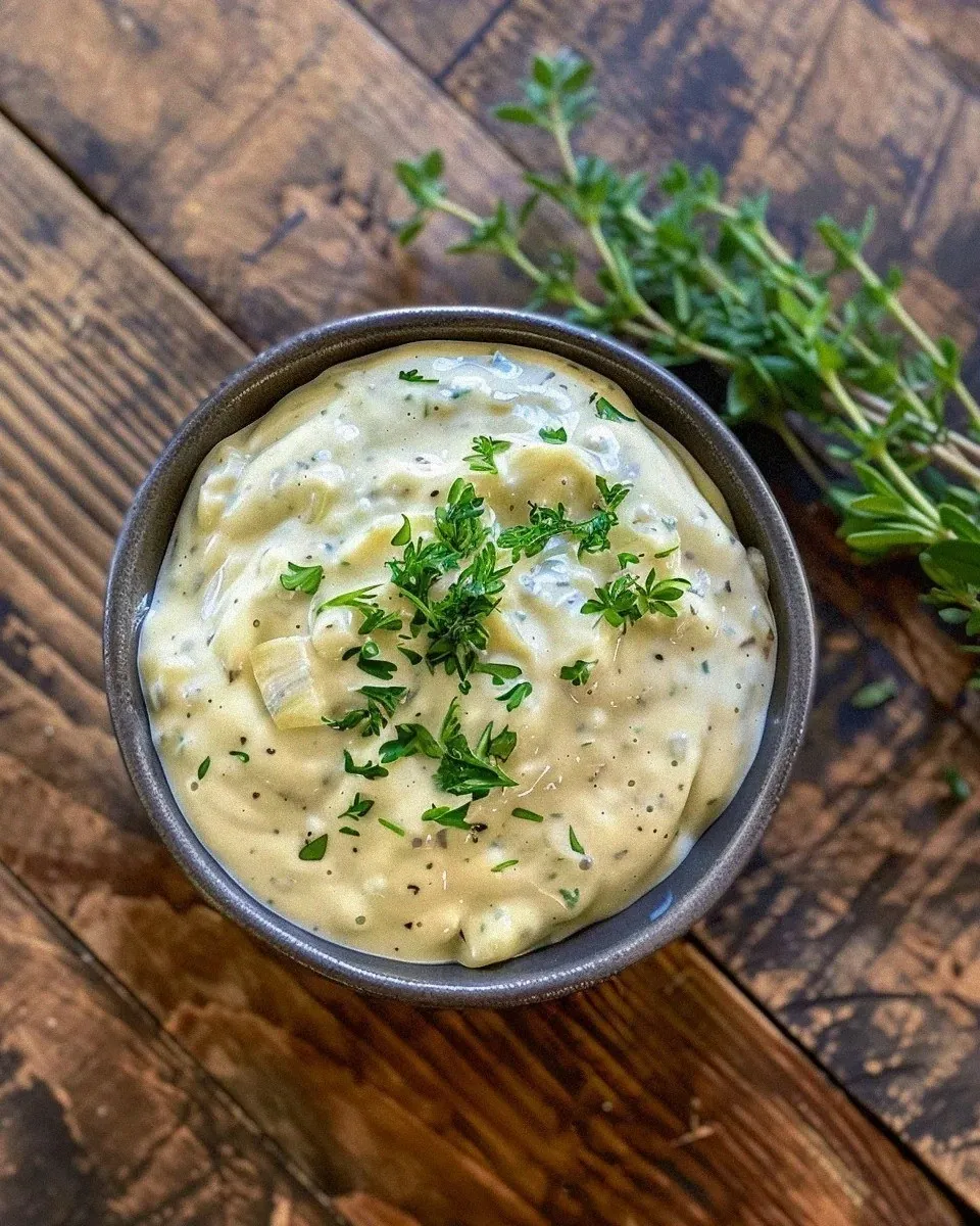 creamy horseradish sauce with Oregano and Thyme