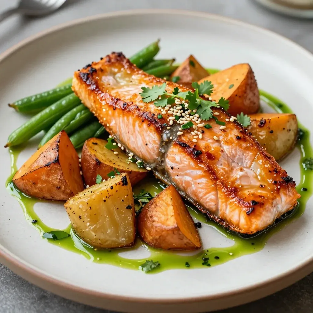 Clean Eating Spicy Salmon and Sweet Potato for Dinners