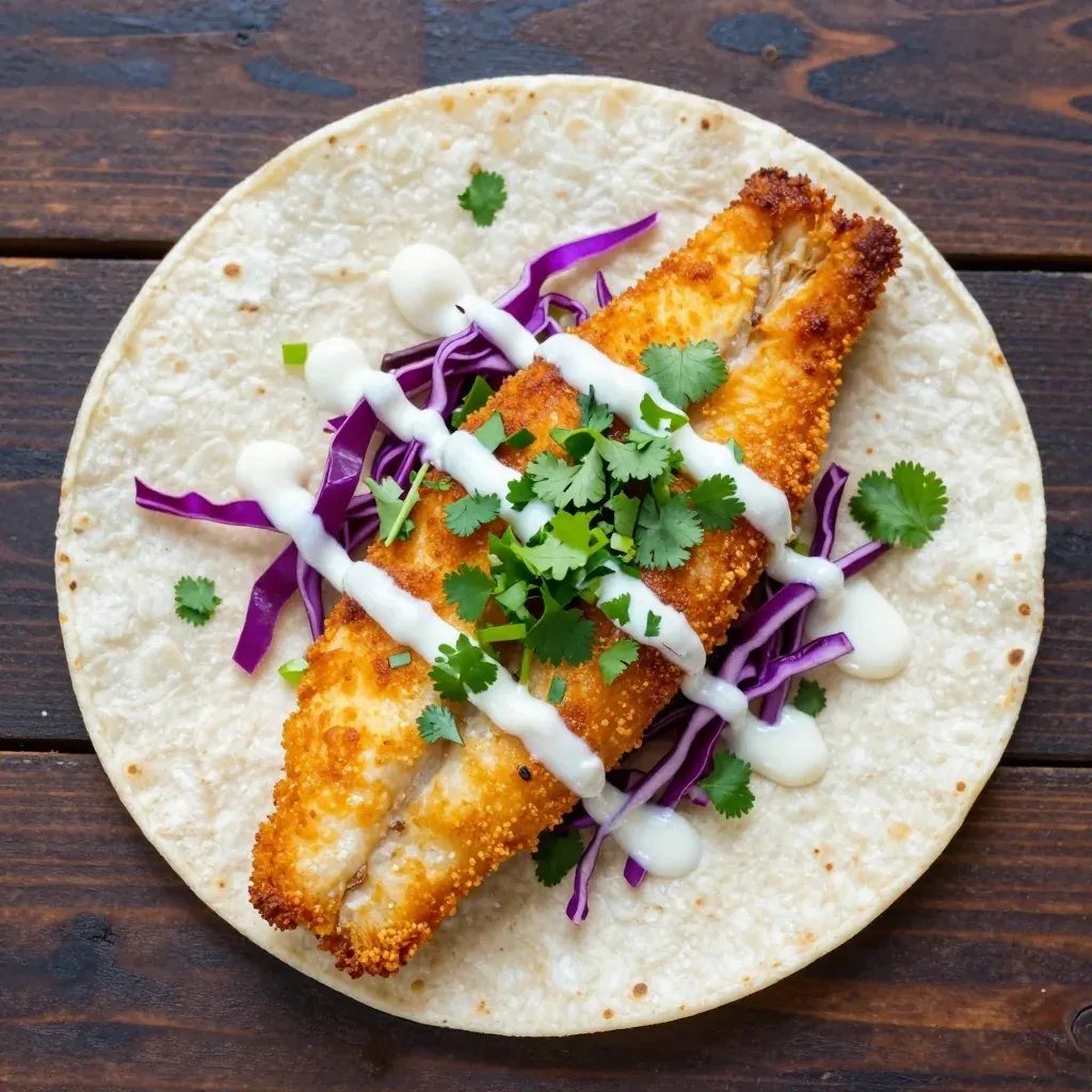 Crispy Baked Fish Tacos with Cilantro Lime Slaw