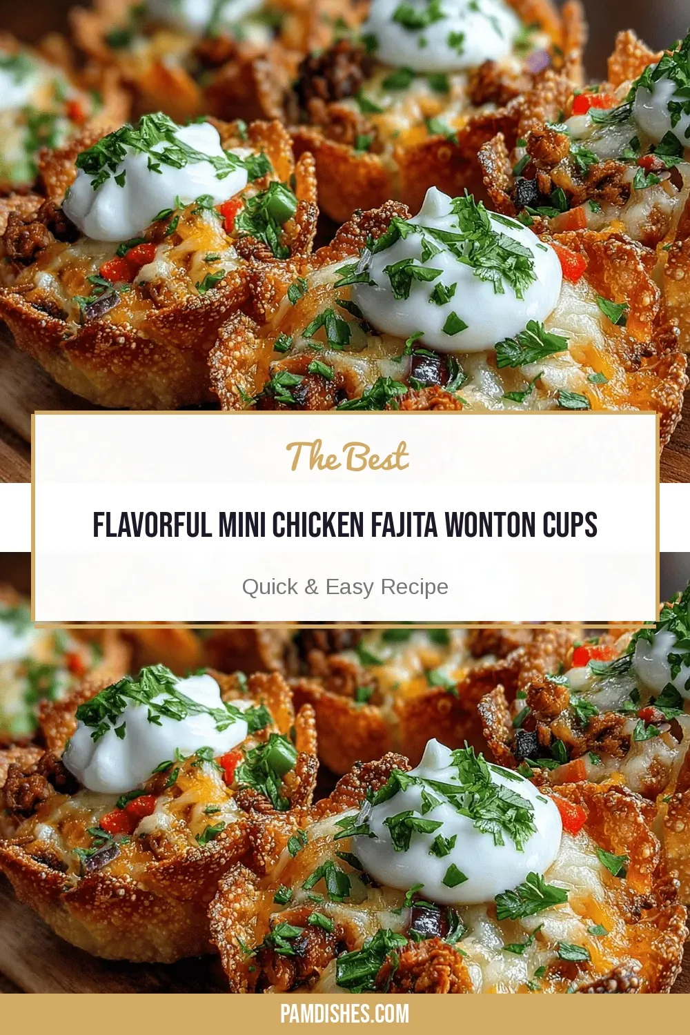Flavorful Mini Chicken Fajita Wonton Cups