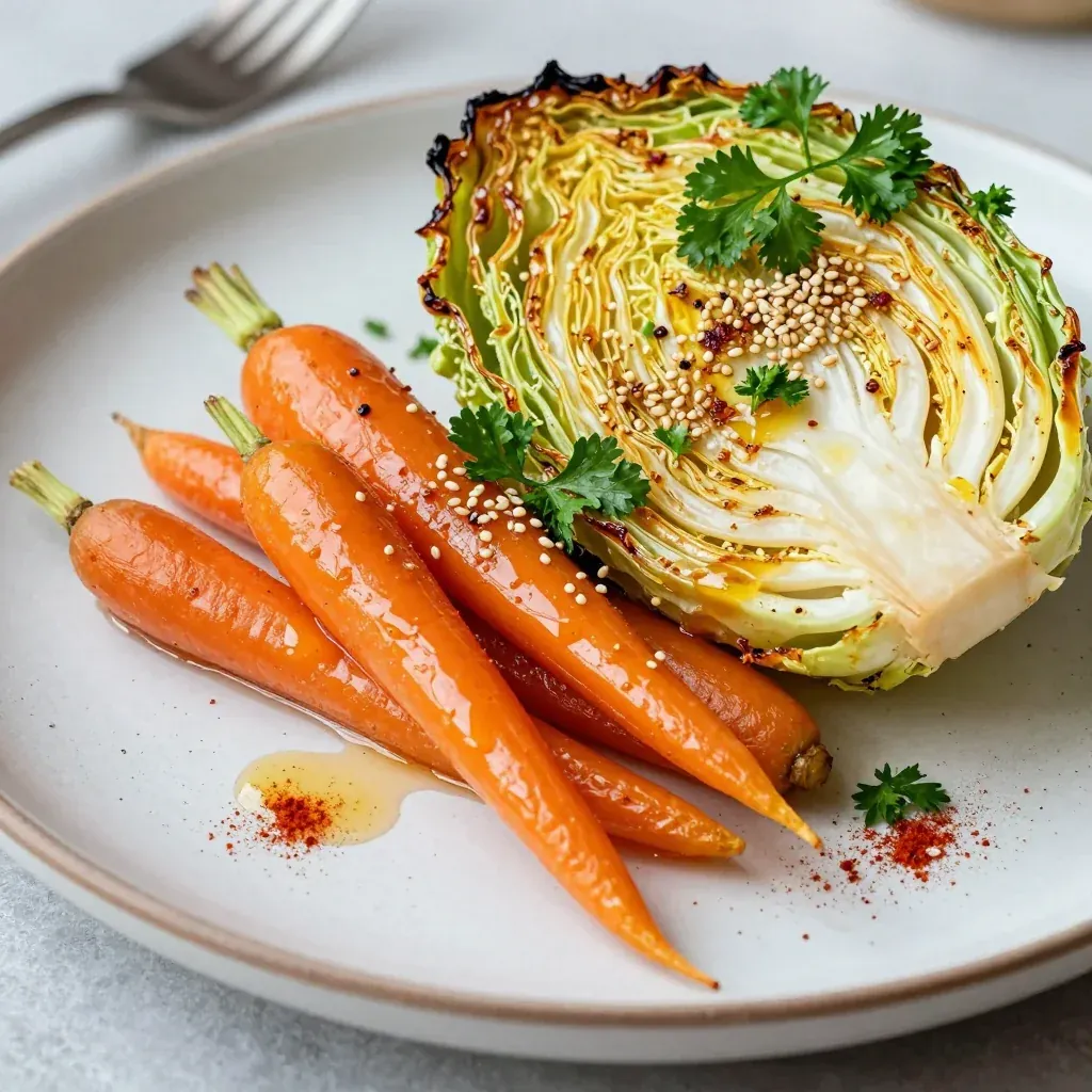 lemon roasted cabbage and carrots for healthy weeknight dinners