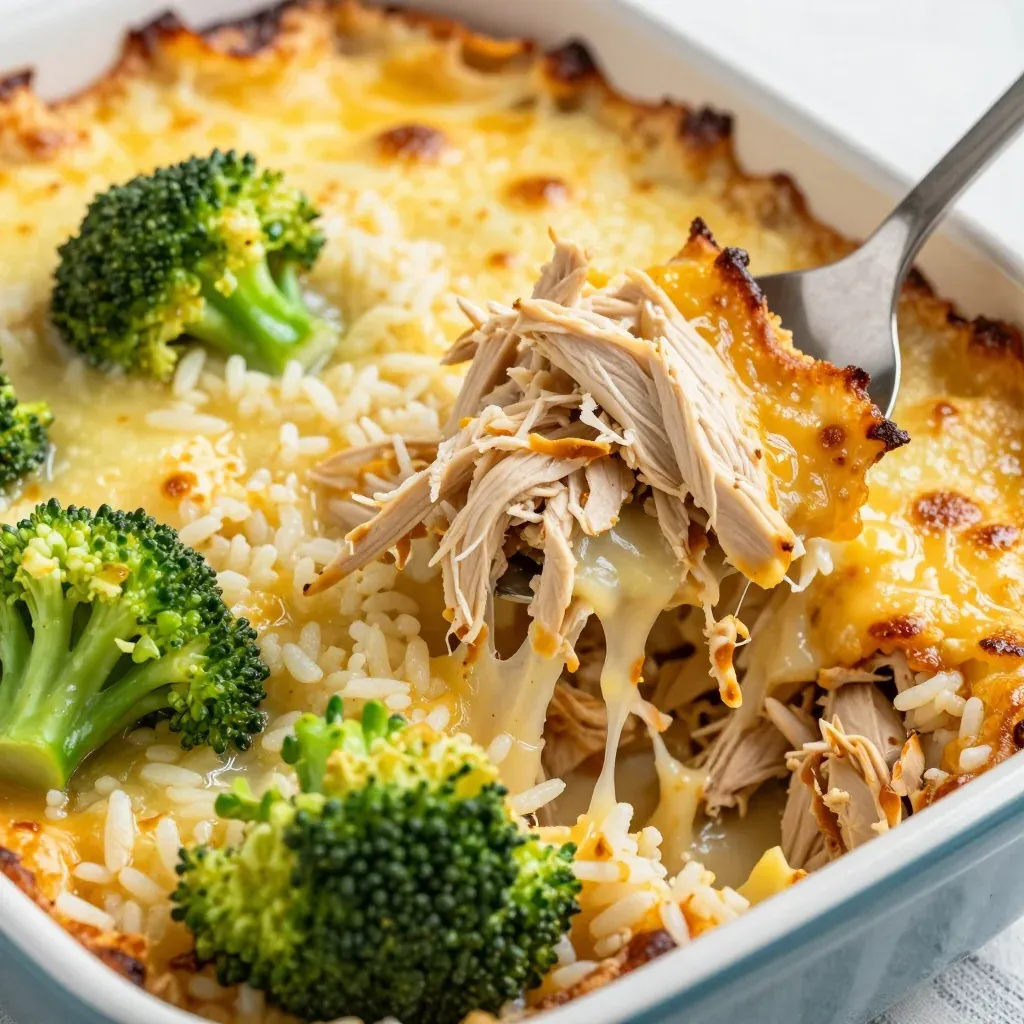 Kid-Friendly Cheesy Chicken Broccoli Rice Bake