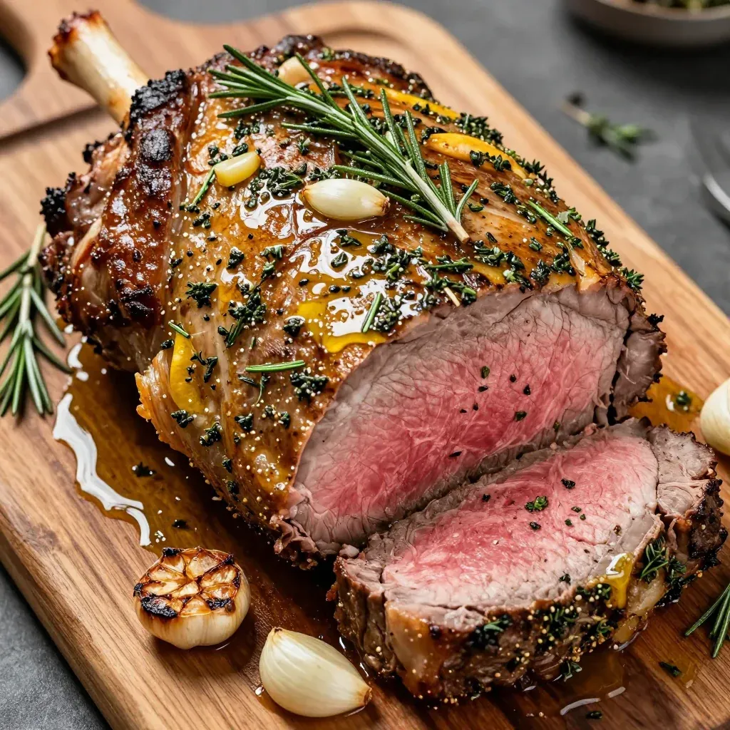 tender herbcrusted prime rib roast with garlic for holiday dinners