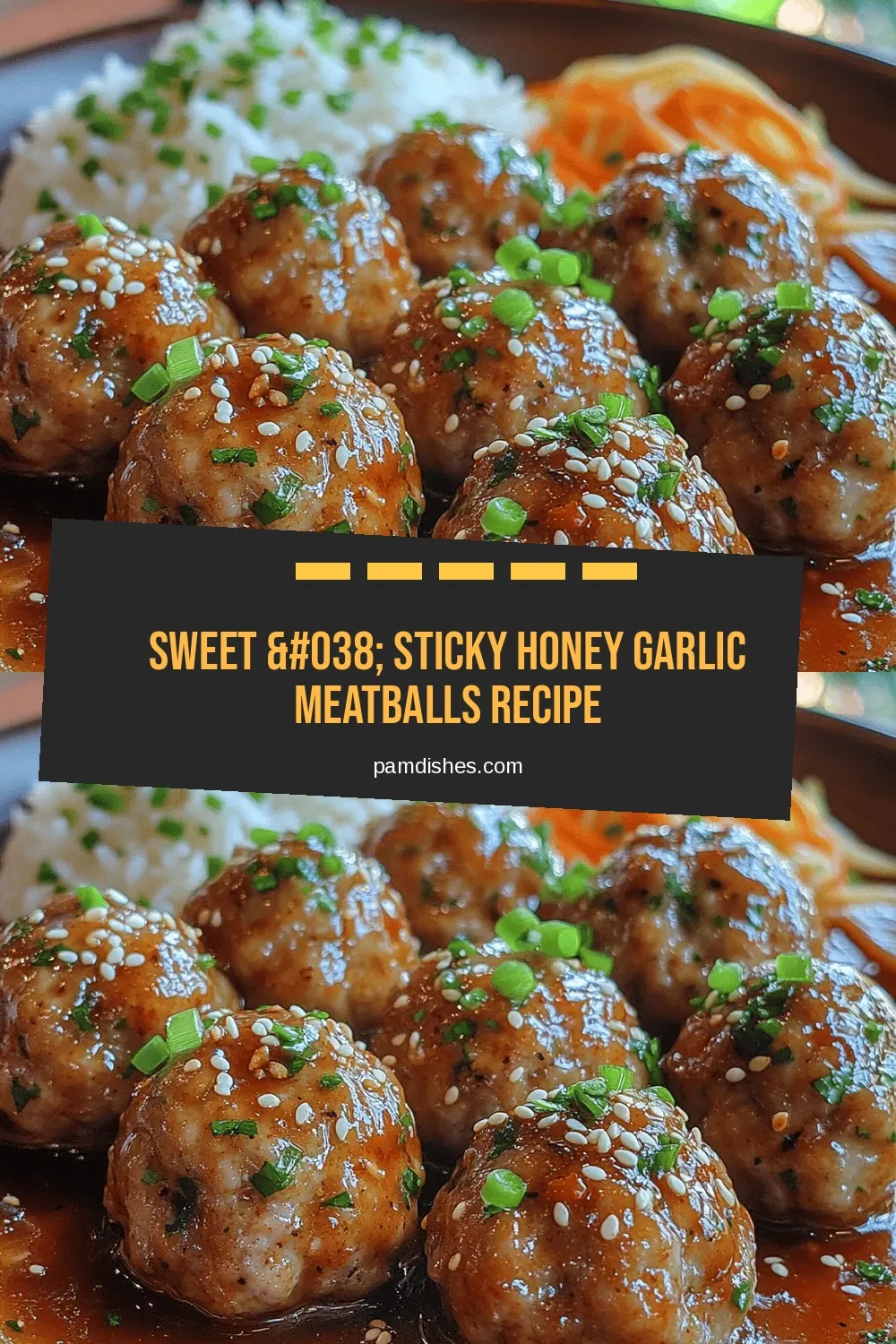 Sweet & Sticky Honey Garlic Meatballs Recipe
