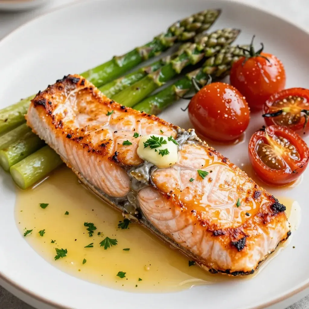 Garlic Butter Salmon with Roasted Veggies for Clean Eating
