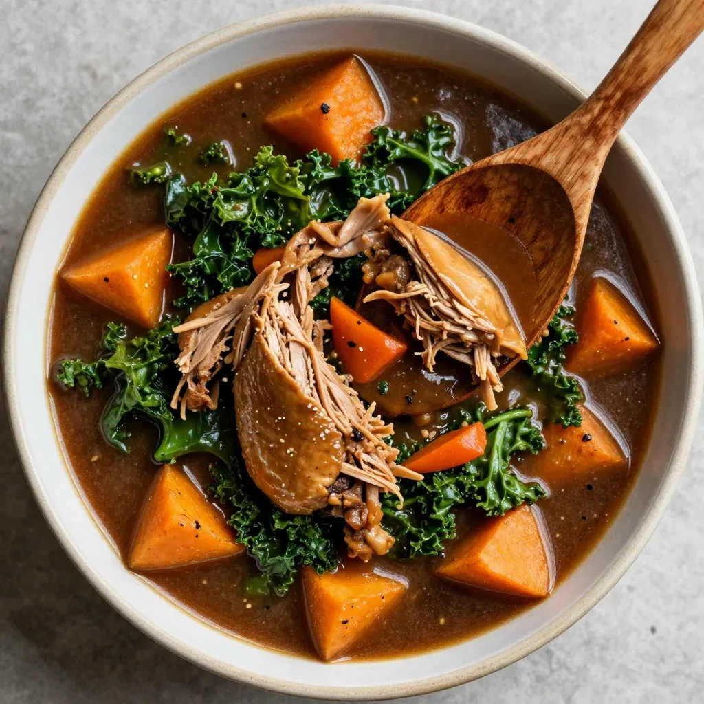 healthy slow cooker turkey and kale stew for budget winter dinners