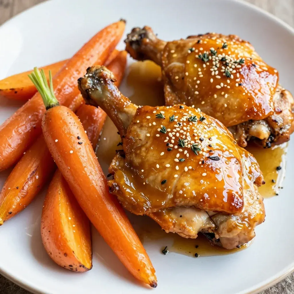 warm spiced citrus chicken with carrots and sweet potatoes