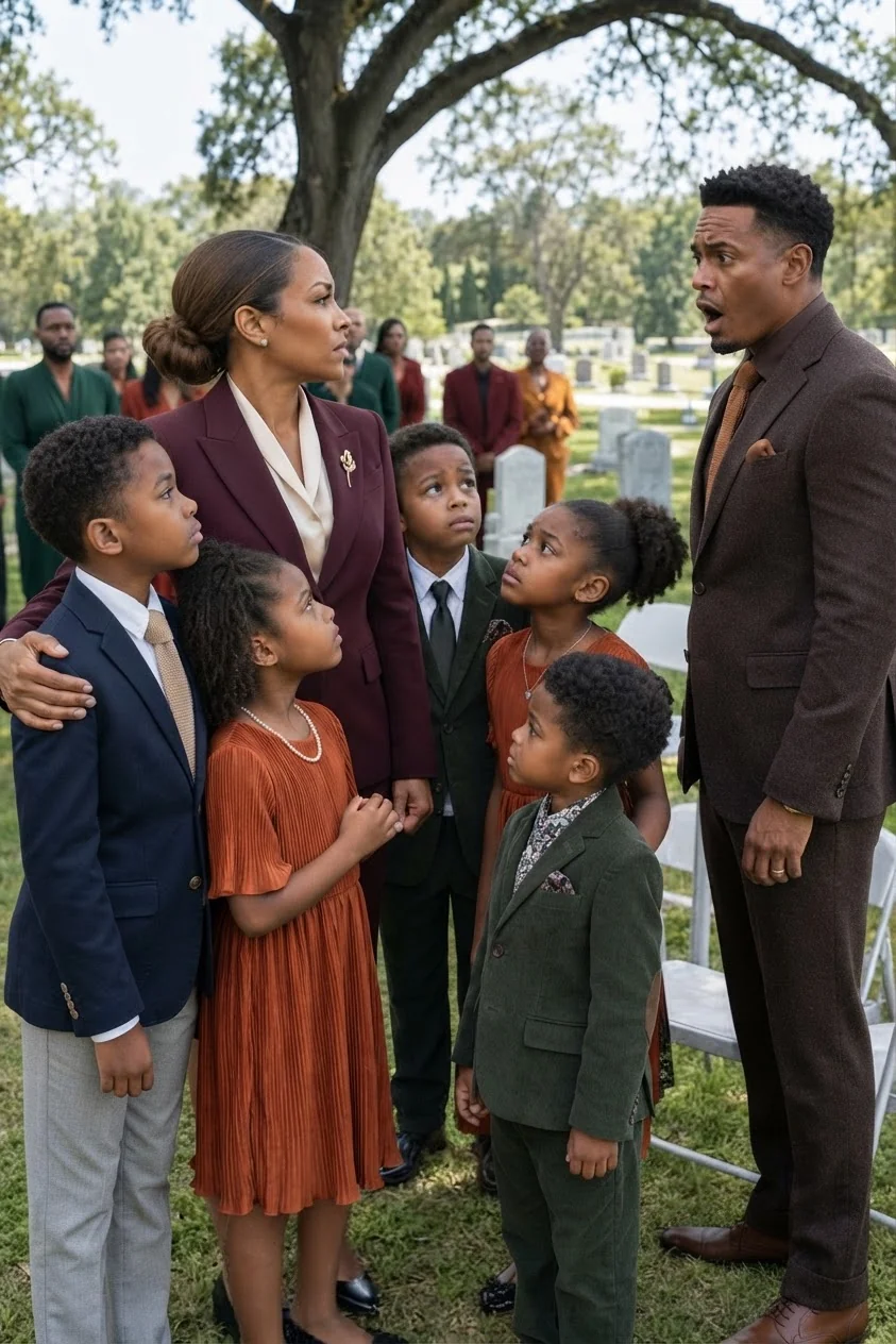 I Returned to My Ex‑Husband’s Funeral in Uniform, Carrying Five Children Who Look Exactly Like Him