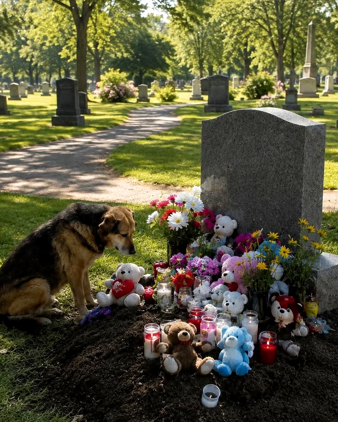 I watched a mysterious dog guard my son’s grave for a year, then it returned with a haunting clue
