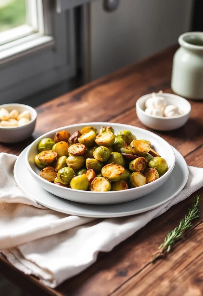 Golden Garlic Butter Roasted Brussels Sprouts