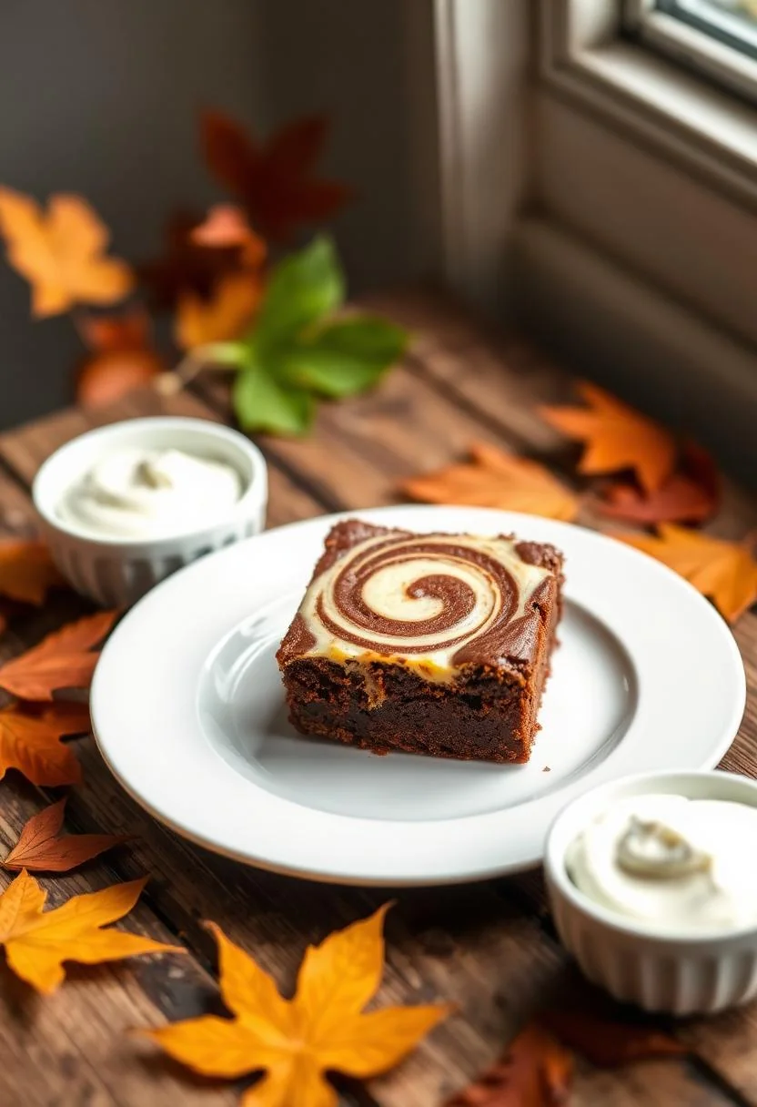 Indulge in Fall Flavors with Pumpkin Cream Cheese Swirl Brownies