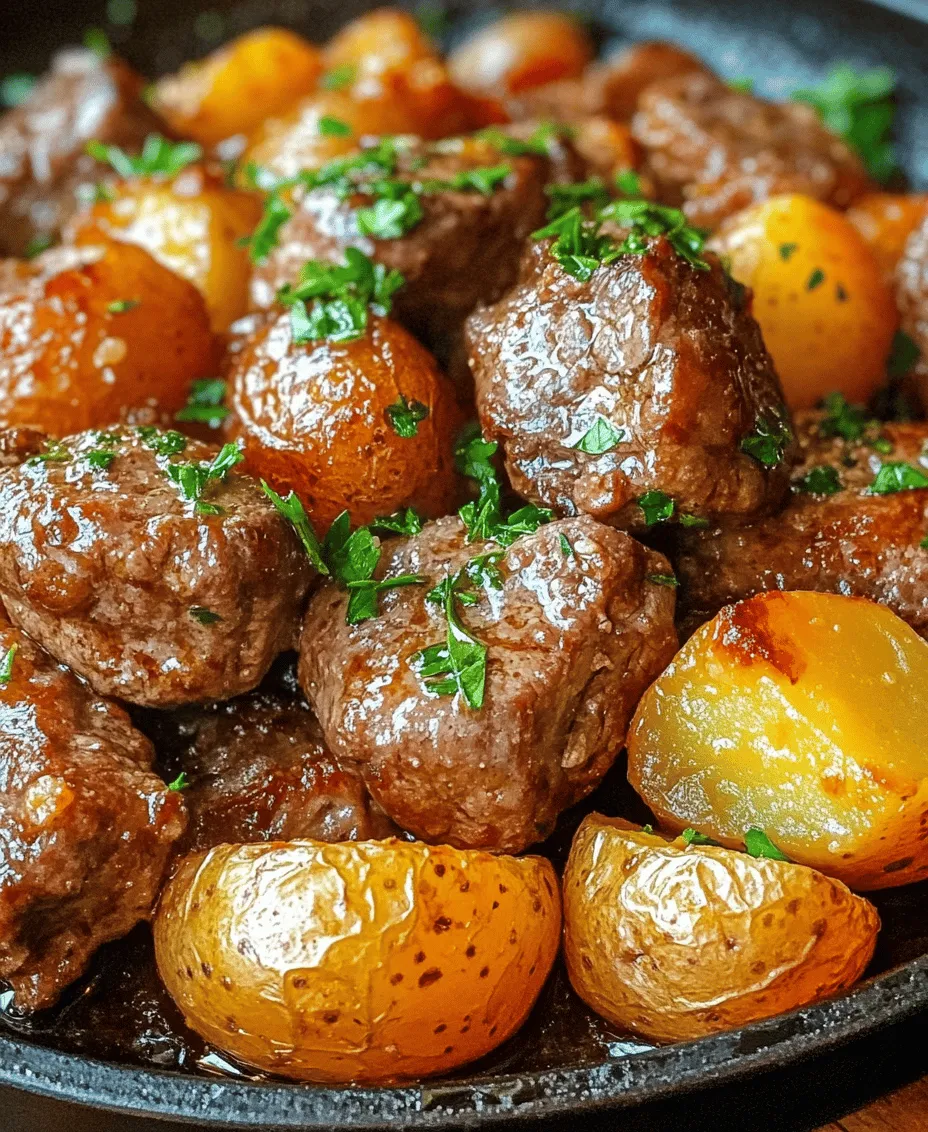 In the world of cooking, few appliances offer the convenience and flavor enhancement of a slow cooker. This versatile kitchen tool allows busy home cooks to prepare hearty meals with minimal effort, making it a staple in many households. One standout recipe that embodies the magic of slow cooking is <strong>Slow Cooker Garlic Butter Beef Bites & Potatoes</strong>. This dish not only presents an enticing aroma that fills your home but also delivers rich flavors and melt-in-your-mouth tenderness, making it an ideal choice for family dinners or gatherings.” /></p>
</p>
<h3>Slow Cooker Garlic Butter Beef Bites & Potatoes: Cooking Options</h3>
</p>
<p>When it comes to preparing the mouthwatering Slow Cooker Garlic Butter Beef Bites & Potatoes, you have two wonderful options to choose from based on your schedule and preference. Whether you have the luxury of time or need a quicker solution, both methods promise to deliver a delightful meal.</p>
</p>
<h4>Slow Cooking: The Set It and Forget It Method</h4>
</p>
<p>Slow cooking is a magical way to transform your ingredients into a rich, flavorful dish without the fuss of constant supervision. By utilizing low, gentle heat over an extended period, the slow cooker allows the flavors of garlic and butter to meld beautifully with the succulent beef and tender potatoes, resulting in a dish that’s bursting with depth.</p>
</p>
<p><strong>Advantages of Slow Cooking</strong></p>
</p>
<p>1. <strong>Flavor Development</strong>: Slow cooking allows the meat to tenderize and absorb the delicious garlic-butter sauce, creating a harmonious blend of flavors.</p>
<p>2. <strong>Convenience</strong>: Simply set your slow cooker in the morning, and by dinner time, your meal will be ready to serve with minimal effort.</p>
<p>3. <strong>Versatility</strong>: You can easily customize the ingredients based on your preferences or what you have on hand.</p>
</p>
<p><strong>Best Practices for Slow Cooking</strong></p>
</p>
<p>– <strong>Choose the Right Cut of Meat</strong>: For best results, opt for tougher cuts like chuck roast or brisket. These cuts benefit from the low-and-slow cooking method, breaking down connective tissues and resulting in tender bites.</p>
<p>– <strong>Layer Ingredients Wisely</strong>: Place heartier vegetables, like potatoes, at the bottom of the slow cooker, as they take longer to cook. Add the beef and sauce on top to ensure even cooking.</p>
<p>– <strong>Avoid Overfilling</strong>: Ensure your slow cooker is filled to about two-thirds to allow space for steam and proper cooking.</p>
<p>– <strong>Don’t Lift the Lid</strong>: Each time you lift the lid, you let heat escape, which can extend the cooking time. Resist the urge to check too often.</p>
</p>
<h4>Quick Cooking: The High Setting Option</h4>
</p>
<p>If you’re short on time but still crave the comforting flavors of garlic butter beef bites and potatoes, the high setting on your slow cooker is your best friend. This method allows you to enjoy a delicious, hearty meal in a fraction of the time.</p>
</p>
<p><strong>Benefits of Using the High Setting</strong></p>
</p>
<p>1. <strong>Time-Saving</strong>: Cooking on high typically takes about 4-5 hours, making it ideal for those last-minute meal plans.</p>
<p>2. <strong>Flavor Retention</strong>: Although the cooking time is shorter, the high setting still allows for adequate flavor infusion, ensuring the dish remains delectable.</p>
</p>
<p><strong>Timing and Texture</strong></p>
</p>
<p>When using the high setting, keep in mind that the texture of the meat and potatoes may differ slightly from the low setting. The beef may be tender but not as melt-in-your-mouth as it would be with a longer cook time. Similarly, the potatoes will be perfectly cooked, but it’s important to check them towards the end of the cooking time to avoid mushiness.</p>
</p>
<h3>Serving Suggestions</h3>
</p>
<p>The presentation of your Slow Cooker Garlic Butter Beef Bites & Potatoes can elevate the dining experience to a whole new level. Here are some ideas to ensure that your dish not only tastes fantastic but also looks stunning on the plate.</p>
</p>
<h4>Presentation Ideas for a Stunning Meal</h4>
</p>
<p>– <strong>Plating Techniques</strong>: Use a large, shallow bowl to serve the beef bites and potatoes. Start by placing a bed of potatoes at the bottom and then elegantly arrange the beef bites on top. This layering creates an appealing visual.</p>
<p>– <strong>Color Contrast</strong>: Consider adding a pop of color to your dish with vibrant vegetables like steamed green beans or sautéed bell peppers on the side. Their freshness will complement the richness of the beef and potatoes.</p>
</p>
<h4>Garnishing for Flavor and Aesthetics</h4>
</p>
<p>Garnishing is an essential step in elevating your dish’s appearance and flavor. Fresh herbs not only enhance the visual appeal but also add a burst of flavor.</p>
</p>
<p>– <strong>Fresh Parsley</strong>: Chopped fresh parsley sprinkled on top brings both color and freshness to the plate. Its mild flavor pairs wonderfully with the richness of the garlic butter sauce.</p>
<p>– <strong>Alternative Garnishes</strong>: For additional flair, consider adding a sprinkle of red pepper flakes for a hint of heat or freshly grated Parmesan cheese for a creamy finish.</p>
</p>
<h3>Nutritional Insights</h3>
</p>
<p>In today’s health-conscious society, it’s important to consider the nutritional aspects of the meals we prepare. The Slow Cooker Garlic Butter Beef Bites & Potatoes offers a balanced combination of protein, carbohydrates, and vitamins.</p>
</p>
<h4>Balancing Comfort Food with Nutritional Value</h4>
</p>
<p>– <strong>Protein Content</strong>: The beef in this recipe is a great source of protein, essential for muscle repair and growth. A serving of beef can provide around 25 grams of protein, making it a satisfying option for dinner.</p>
<p>– <strong>Vitamins from Potatoes</strong>: Potatoes are not just a comforting side; they are packed with vitamins C and B6, potassium, and fiber. Choosing to leave the skin on your potatoes will also increase their nutritional value.</p>
</p>
<p><strong>Dietary Modifications</strong></p>
</p>
<p>For those with dietary restrictions, this recipe is easily adaptable:</p>
</p>
<p>– <strong>Gluten-Free</strong>: The dish is naturally gluten-free, making it suitable for those with celiac disease or gluten sensitivities.</p>
<p>– <strong>Low-Carb</strong>: For a low-carb version, replace the potatoes with cauliflower or zucchini to maintain a similar texture while reducing carbohydrates.</p>
<p>– <strong>Dairy-Free Options</strong>: If you prefer a dairy-free version, substitute the butter with olive oil or a dairy-free margarine.</p>
</p>
<h3>Conclusion: The Joy of Slow Cooking</h3>
</p>
<p>The Slow Cooker Garlic Butter Beef Bites & Potatoes embodies the essence of comfort cooking. It marries the convenience of a busy lifestyle with the fulfillment of a home-cooked meal. The slow cooking method allows for flavors to develop richly, ensuring that each bite is a delightful experience.</p>
</p>
<p>Not only is this dish easy to prepare, but it also invites family and friends to gather around the table, sharing in the joy of a comforting meal. Embrace the beauty of slow cooking, and don’t hesitate to explore more recipes that can fit seamlessly into your daily routine. Each meal you create can be a memorable occasion, filled with warmth and flavors that cater to every palate. Enjoy your culinary journey, and let your slow cooker work its magic!</p>
</div>