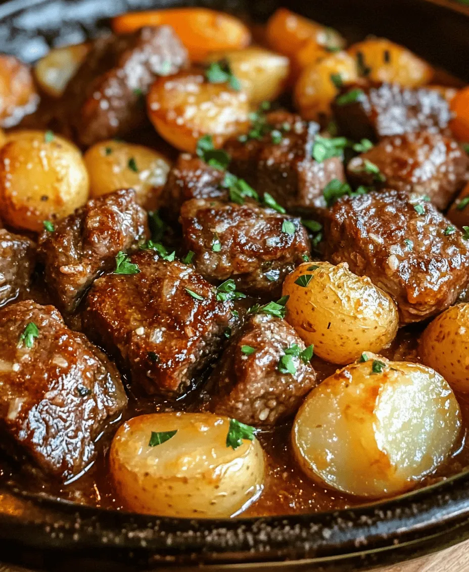 Slow Cooker Garlic Butter Beef Bites & Potatoes is a dish that embodies convenience, flavor, and comfort all in one pot. This hearty recipe features tender beef bites simmered in a rich garlic butter sauce, complemented by the earthy goodness of baby potatoes. Perfect for busy weeknights or cozy family gatherings, this dish allows you to come home to a warm, satisfying meal without the fuss of extensive prep work.