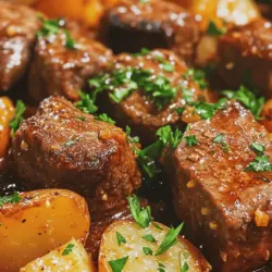 Slow Cooker Garlic Butter Beef Bites & Potatoes is a dish that embodies convenience, flavor, and comfort all in one pot. This hearty recipe features tender beef bites simmered in a rich garlic butter sauce, complemented by the earthy goodness of baby potatoes. Perfect for busy weeknights or cozy family gatherings, this dish allows you to come home to a warm, satisfying meal without the fuss of extensive prep work.