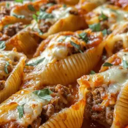 When it comes to comfort food, few dishes can rival the hearty and satisfying experience of Cheesy Beef-Stuffed Pasta Shells. This family-friendly meal is not just a feast for the eyes but a delightful explosion of flavors that appeals to both kids and adults alike. Picture this: tender pasta shells brimming with a rich mixture of seasoned ground beef and creamy cheeses, all enveloped in a warm, flavorful marinara sauce. It’s no wonder that this recipe has become a staple for busy weeknights and special gatherings alike.