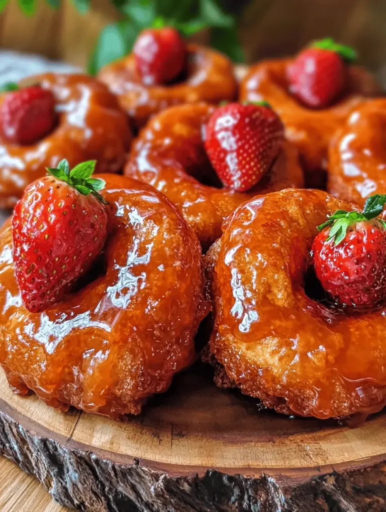 French crullers are a timeless pastry that elegantly combines a light, airy texture with a rich, indulgent flavor. Originating from France, these delightful treats have charmed pastry lovers across the globe. They are often recognized for their unique shape, which features a twisted, spiral form that creates a beautiful, golden exterior. While traditional crullers are delightful in their own right, the strawberry glazed variation elevates this treat to new heights, incorporating the bright, sweet flavor of fresh strawberries that perfectly complements the buttery dough.
