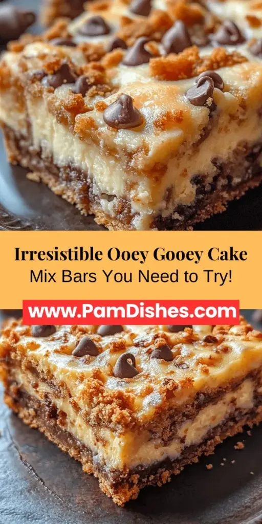 Discover the bliss of baking with these delectable Ooey Gooey Cake Mix Bars! Perfect for any occasion, these easy-to-make bars combine a rich, creamy center with a crumbly base, bringing irresistible flavors in every bite. Customize them with chocolate chips, nuts, or different cake mix flavors for a personal twist. Ideal for parties or cozy nights, these bars will impress your friends and family! #CakeMixBars #BakingJoy #DessertLovers #SweetTreats