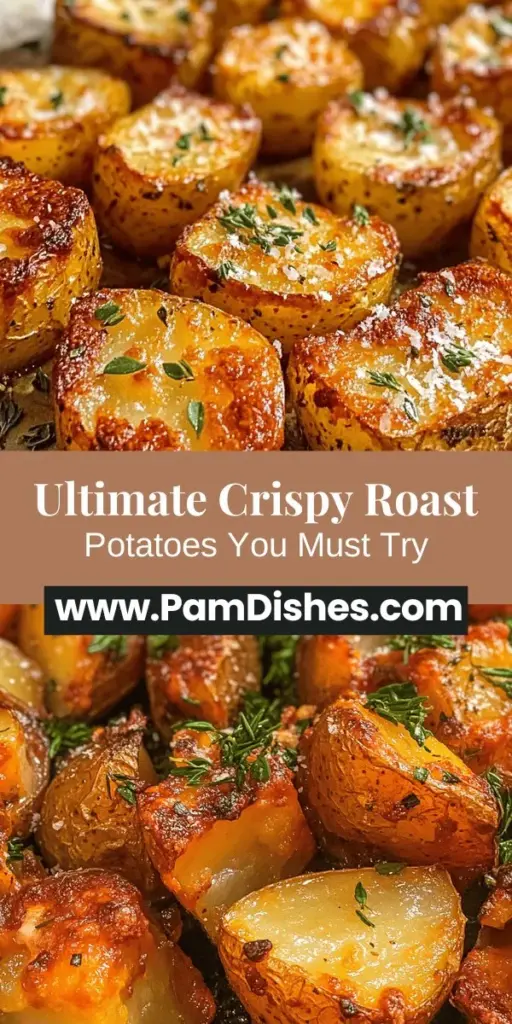 Discover the secret to the best crispy roast potatoes ever! This simple yet delicious recipe highlights Yukon Gold potatoes, olive oil, fresh herbs, and garlic to create the perfect balance of crispy exterior and fluffy interior. With easy preparation steps and seasoning tips, you’ll impress everyone at your next meal. Perfect as a side dish with any main course, these potatoes are sure to be a hit! #CrispyRoastPotatoes #ComfortFood #RecipeIdeas #Yummy #FoodLovers #CookingTips