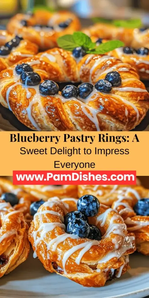Indulge in the deliciousness of Blueberry Pastry Rings, a sweet treat that combines fresh blueberries with a creamy vanilla filling, all encased in flaky puff pastry. This delightful dessert is perfect for any occasion, from casual gatherings to special celebrations. Follow our step-by-step guide to create this stunning dessert that will impress your family and friends. Enjoy a burst of flavor in every bite! #BlueberryPastryRings #DessertRecipe #BakingJoy #FoodieLove #SweetTreats #PuffPastry #Blueberries