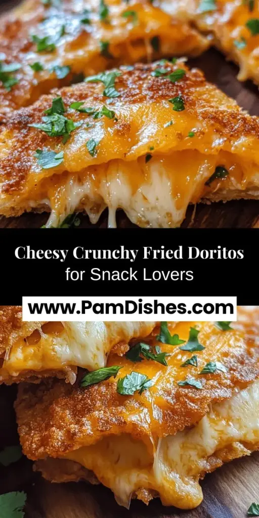 Discover an exciting new snack with Crunchy Fried Cheese Stuffed Doritos! This mouthwatering recipe combines the bold flavors of Nacho Cheese Doritos with a gooey cheese filling, creating a crunchy and cheesy delight that's perfect for any occasion. Ideal for parties, game days, or a cozy night at home, these stuffed treats are customizable and fun to make. Elevate your snacking game and impress your friends with this ultimate indulgent treat that's sure to satisfy any cheese lover!