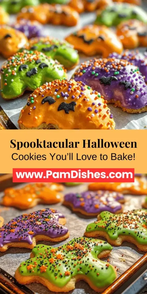 Get ready for a festive baking adventure with these Spooktacular Halloween Cookies! Perfect for parties, trick-or-treaters, or family fun, these cookies combine delicious flavors and creativity. With ingredients like buttery goodness, festive sprinkles, and vibrant food coloring, you'll impress everyone this Halloween. Follow the simple steps to make cookies that are not just tasty but also a delightful treat to share. Happy baking! #HalloweenCookies #BakingFun #SpookyTreats #HalloweenBaking #FamilyActivities #SweetTreats